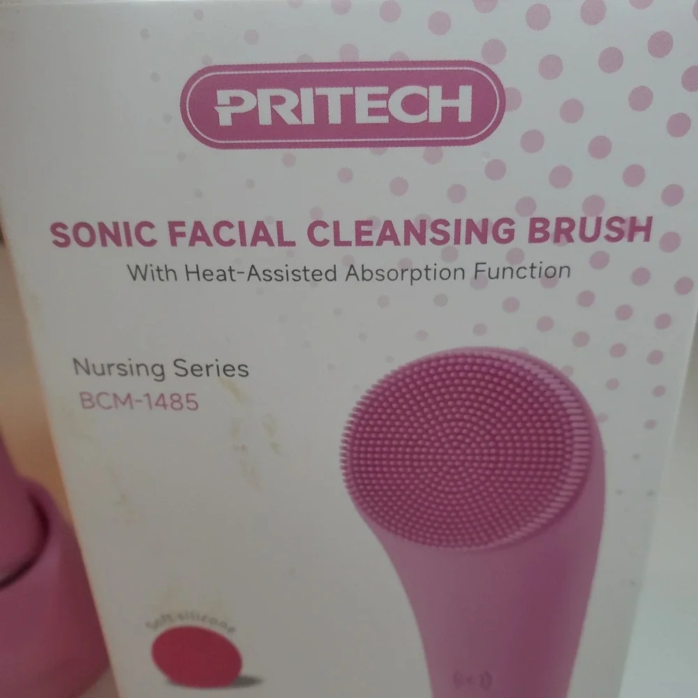 Pritech Sonic Facial Cleansing Brush Heat-Assisted Pink BCM-1485 NWT